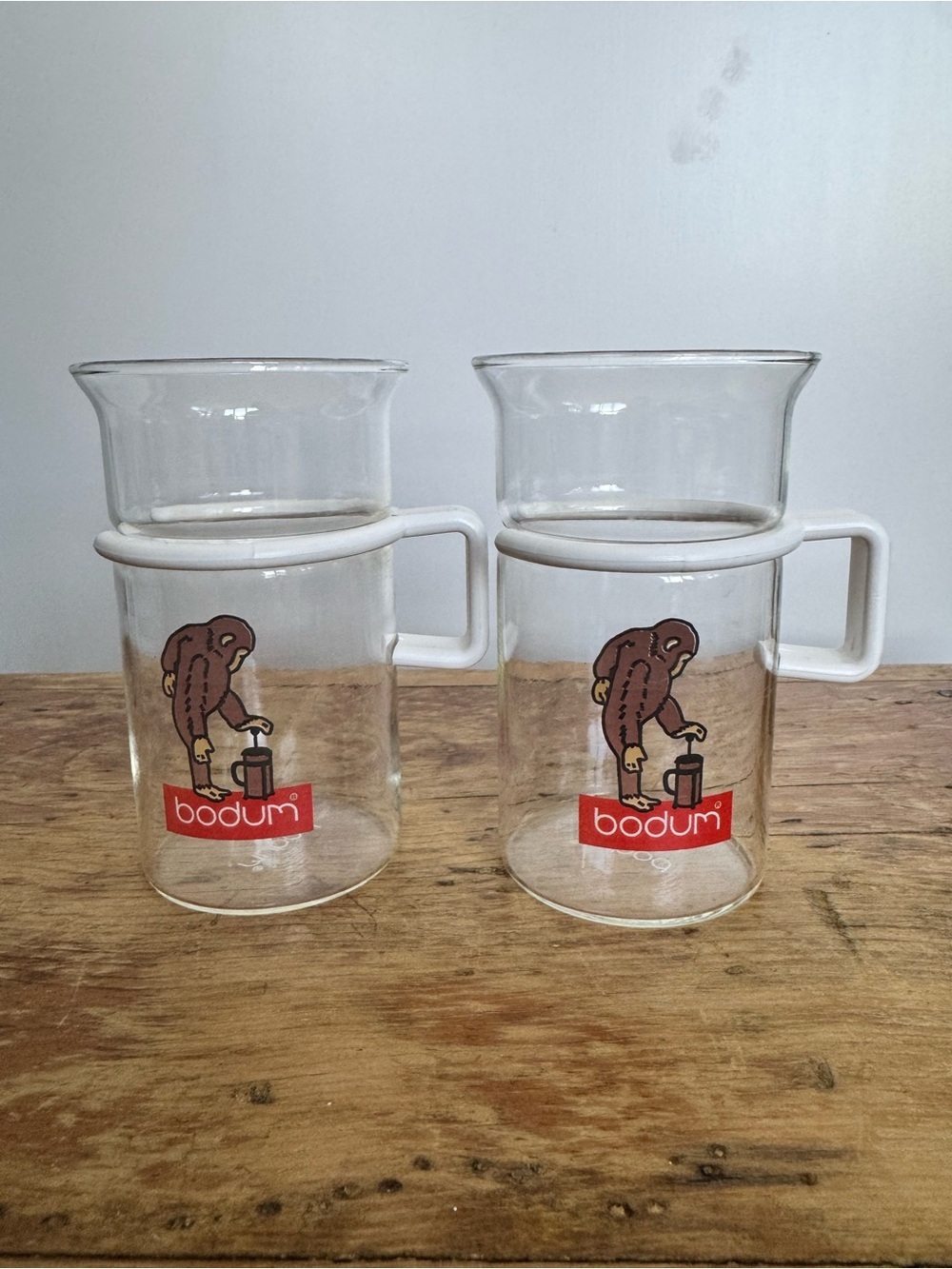 Vintage Bodum Sweden Glass Cups w Set Of 2